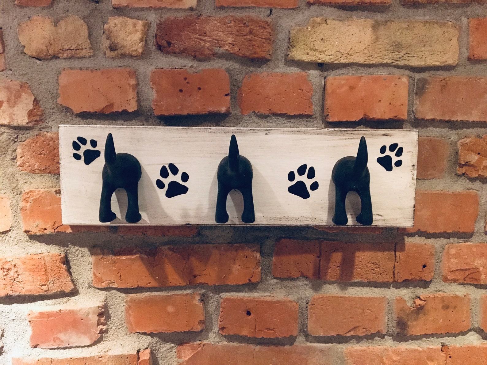 Hundegarderobe mit Namen Leinengarderobe Hakenleiste Hund Etsy