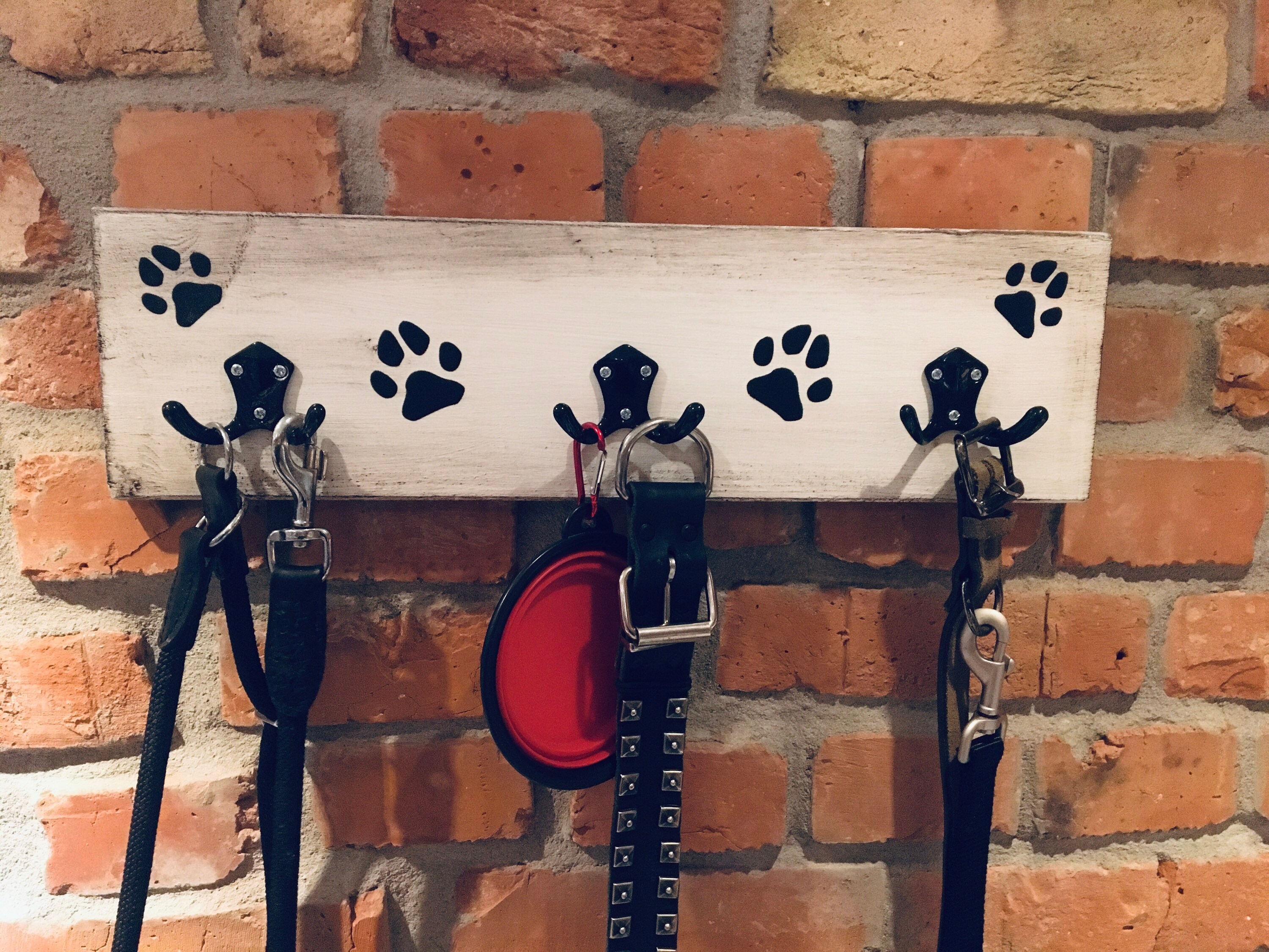 Hundegarderobe mit Namen Leinengarderobe Hakenleiste Hund Etsy