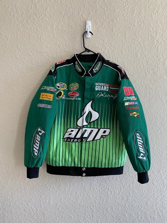 Nascar Jacket AMP Vintage Racing Jacket 90s Green Energy - Etsy