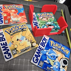 Pkmn Coaster Set with storage caddy - set of 4 ceramic coasters