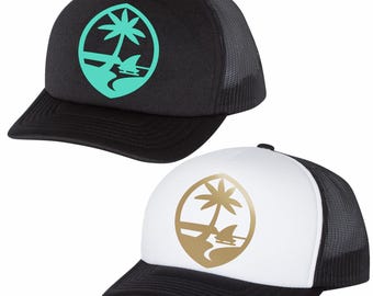 Guam Flag Trucker Hat - Many Colors and Sizes Available