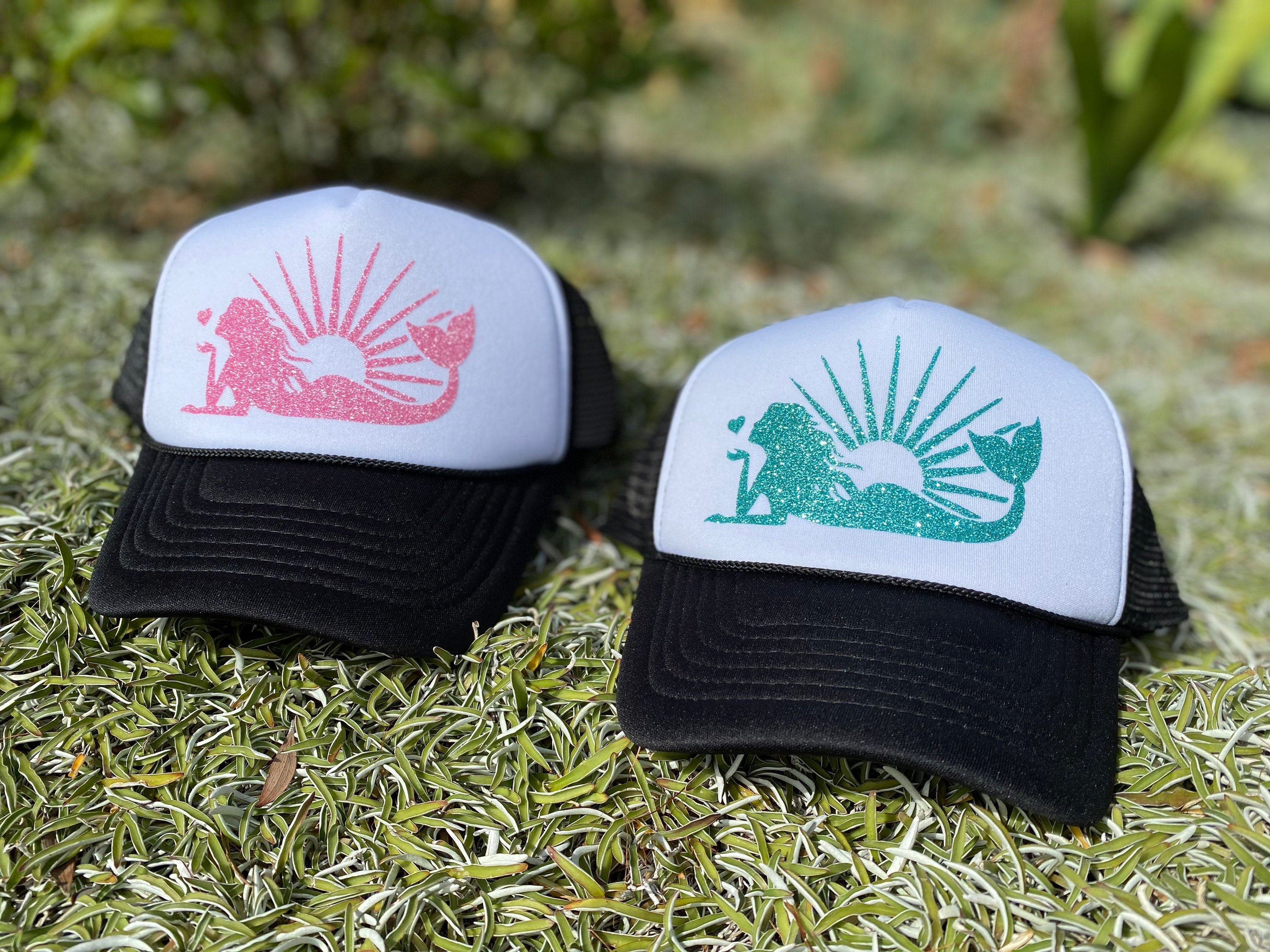 Women\'s Embroidery Adjustable Washed Distressed Casual Trucker Hat Mermaid Norfolk Mermaid Hat - VisitNorfolk Mermaid Market main image 3