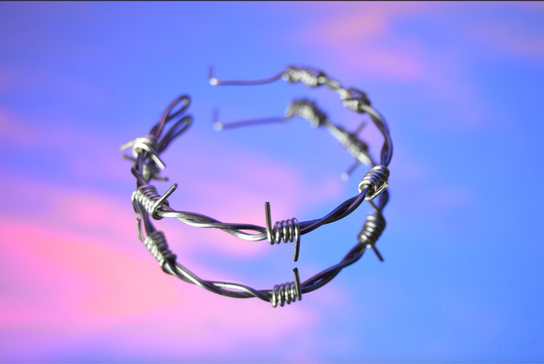 Barbed Wire Hoop Earrings Etsy