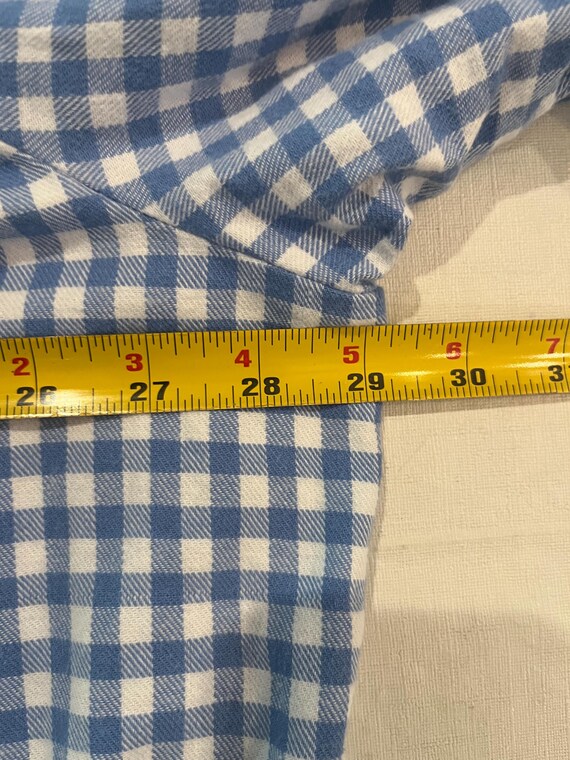 Vintage Blue Gingham checked snap Button-Front fl… - image 6