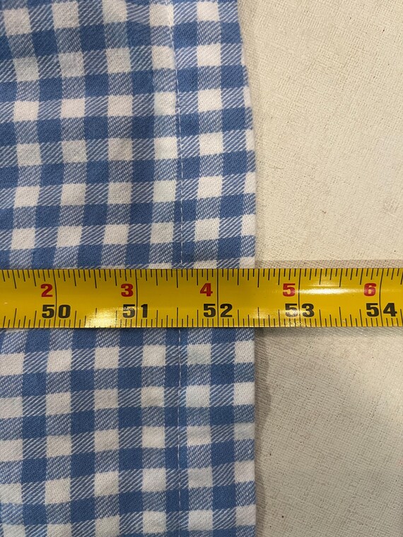 Vintage Blue Gingham checked snap Button-Front fl… - image 7