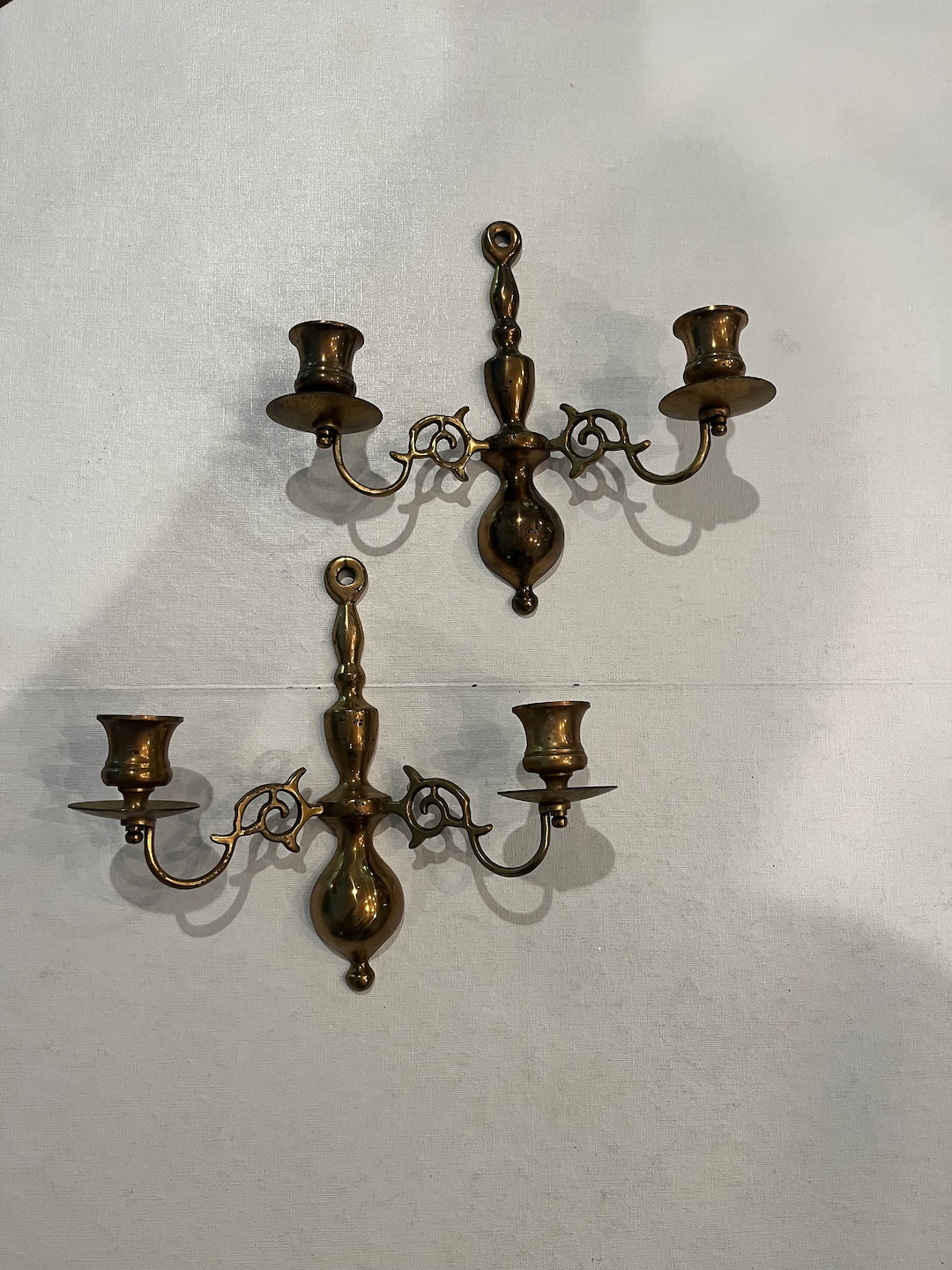 Vintage Classic Solid Brass Candle Wall Sconce Set. Set of 2. Etsy