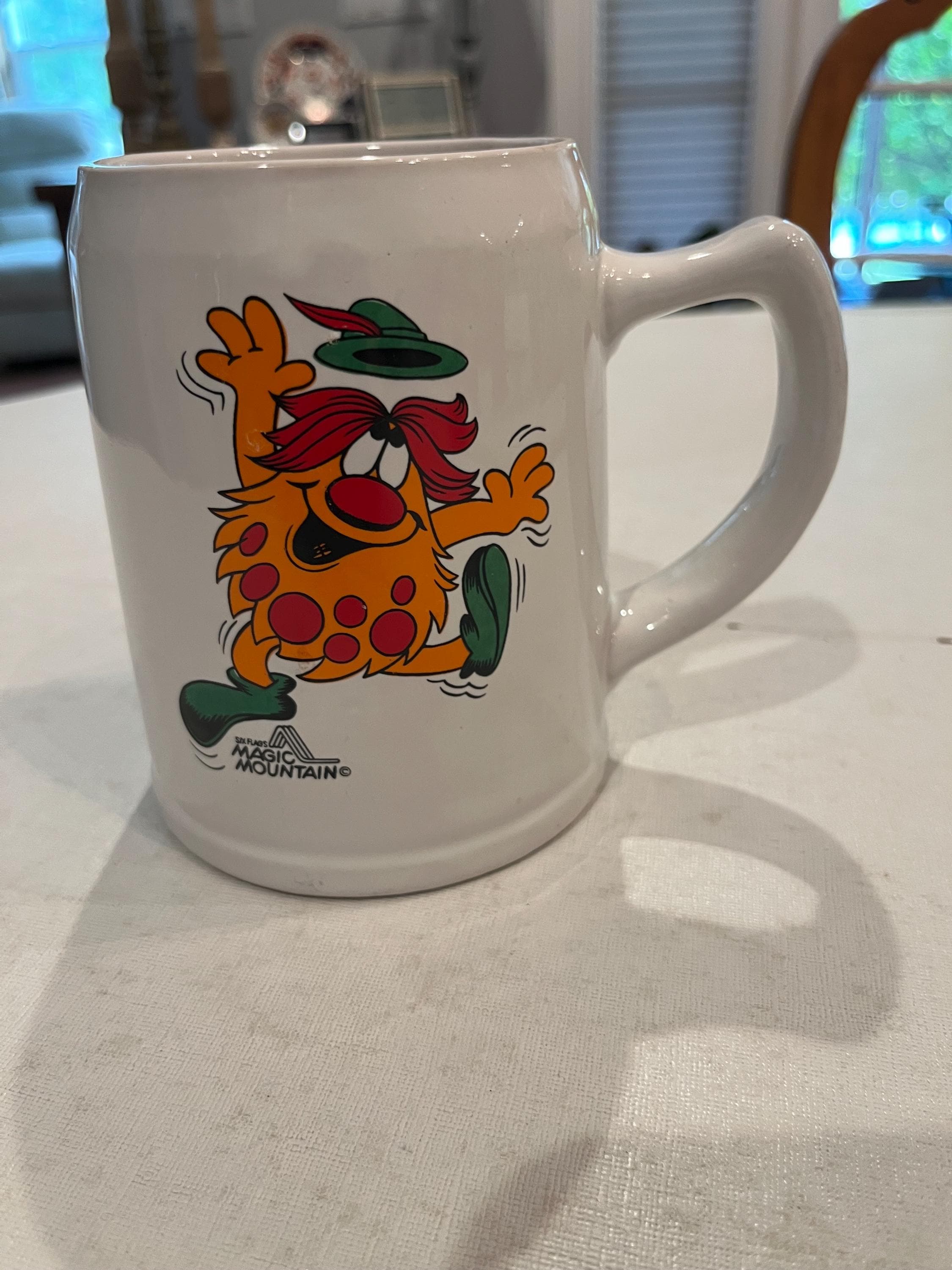 希少BIGアメリカアンティーク　顔マグカップ　BEERジョッキUSAヴィンテージ USA ヴィンテージ オールドタウン OLD PYREX ネイビー オールド