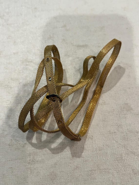 Vintage Elegant Gold Mesh Style Belt Wrap Bracelet. so Retro  display picture 2