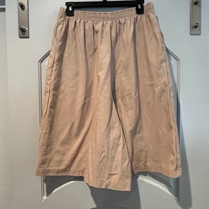 Vintage stone khaki long high waisted culotte shorts. So cute image 7