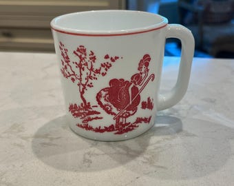 vintage Hocking verre Virock Little Bo Peep mug en verre de lait. Tellement rétro !
