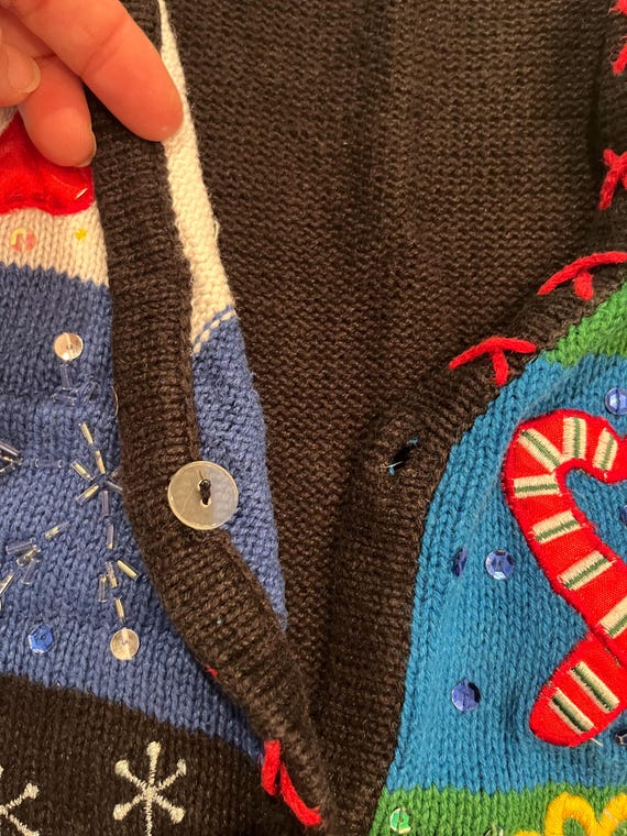 Vintage Basic Editions Holiday patchwork sequin S… - image 5