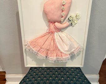Urocza, ręcznie robiona, puszysta tkanina 3D w stylu Holly Hobbie dla dziewczynki z kwiatowymi akcentami