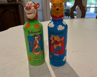 Vintage 90er Jahre Disneys Winnie Puuh & Tigger Badefreunde Flaschen Set.