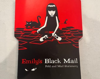 Rare 2001 Emily the Strange, Emily's Black Mail Stationary Note