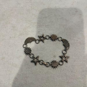 Vintage Moon and Star Bracelet - Etsy