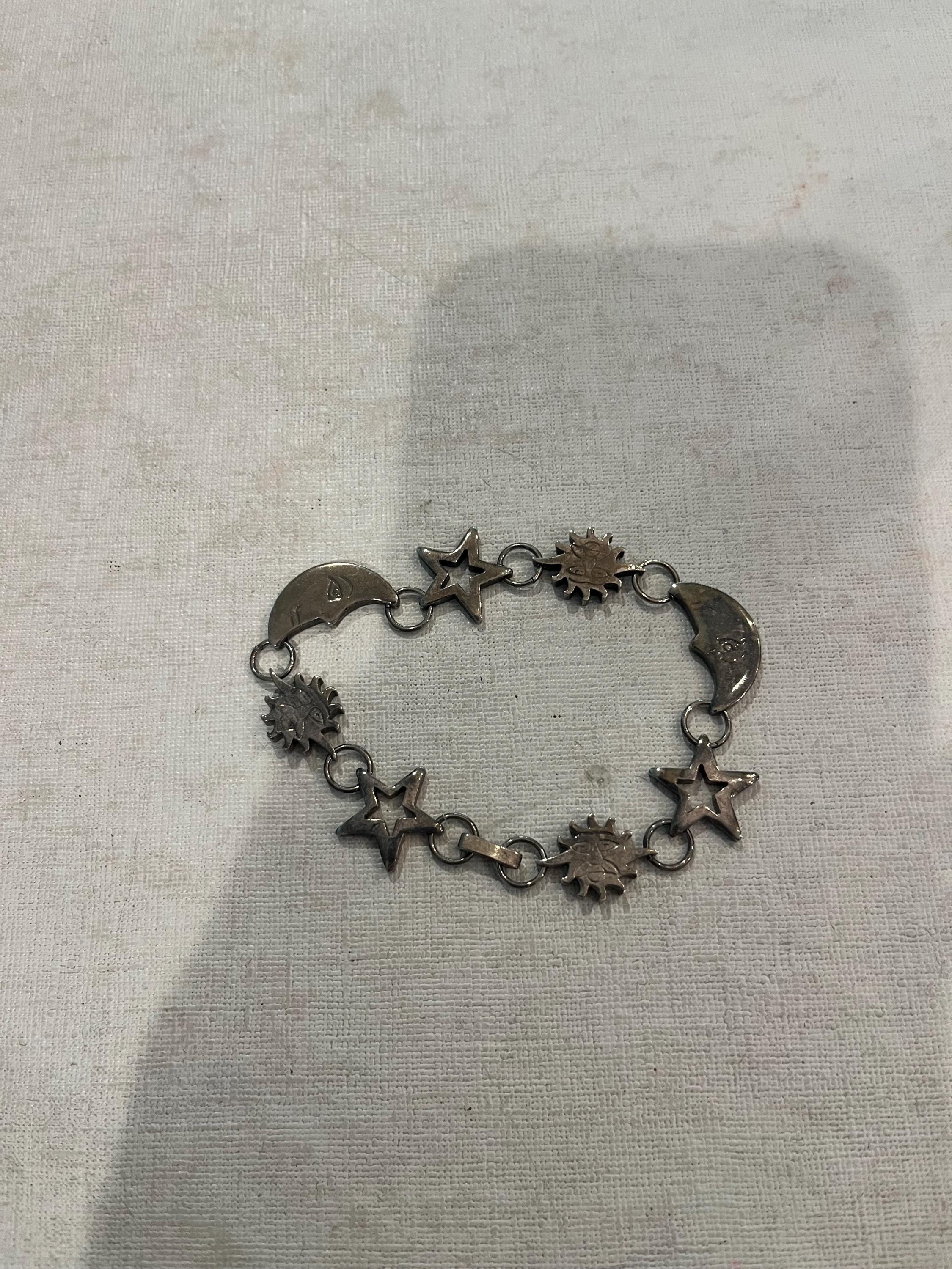 Vintage Moon and Star Bracelet - Etsy
