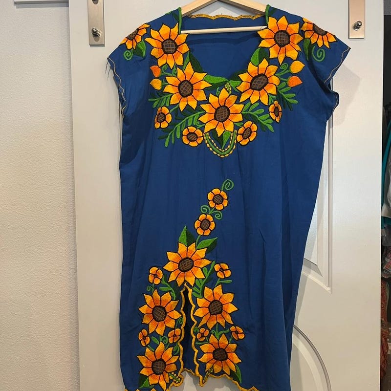 Retro sunflower tunic dress ^^^ s main image 1
