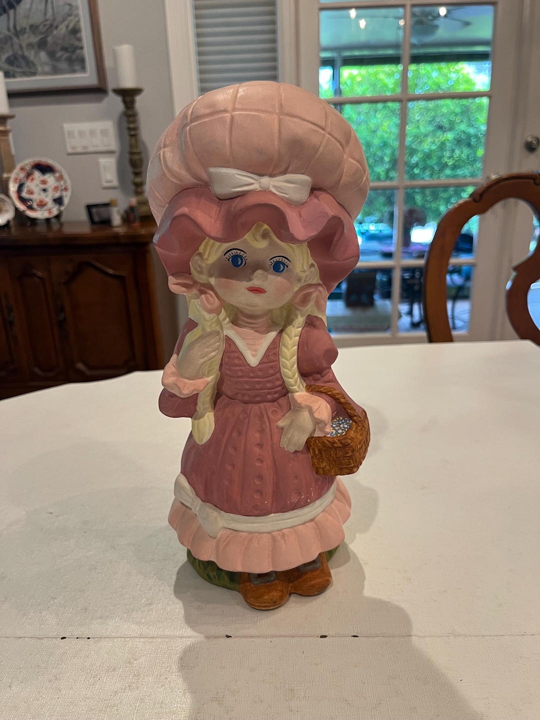 Vintage Hobbyist Style Handpainted Pink Holly Hobbie Ceramic