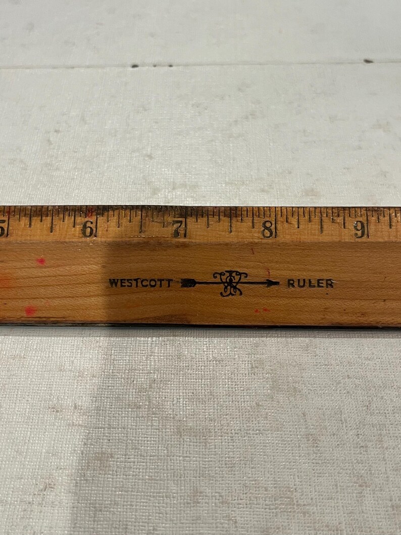Westcott Ruler Guide Vintage Westcott Wooden Inch Ruler. - Etsy