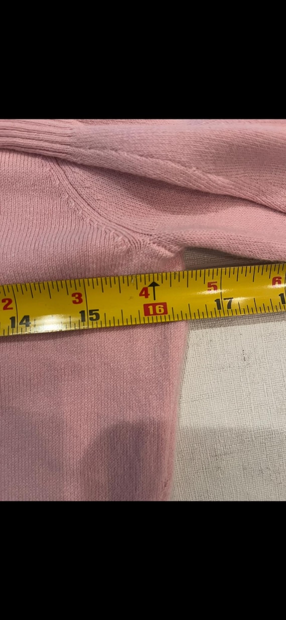 Vintage light Pink Button-Up turtle patch cardiga… - image 4