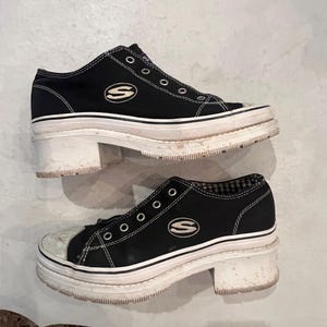 Ladies skechers high heel sneakers hotsell