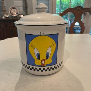 ヴィンテージ　限定品　シルベスター＆トゥイーティー クッキージャー　1998 Tweety cookie jar - Etsy 日本