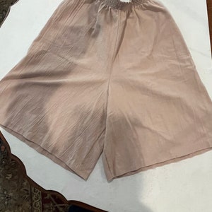 Vintage stone khaki long high waisted culotte shorts. So cute image 3