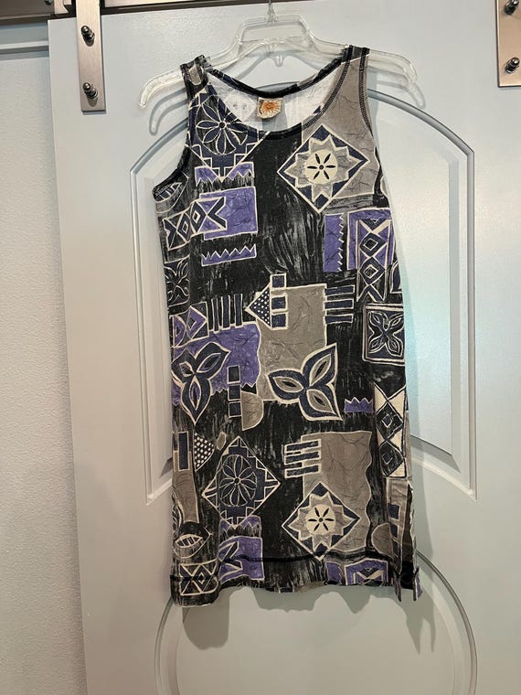 Vintage Chico's Purple and Gray Indie Geometric Print Tank Dress. Slightly  Faded - Etsy