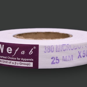 Wefab Iron On Interfacing Soft Finish Fusible Interlining 50 Yards Long Roll Form 120 GSM 100% Cotton Fabric  for Crafts and Sewing Purpose