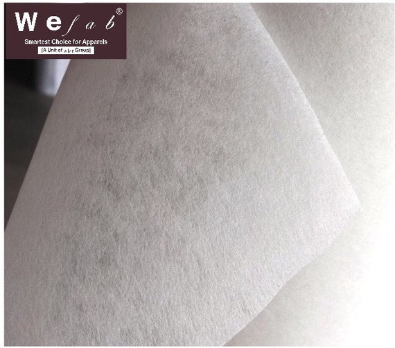 Wefab Iron On Interfacing  10 yards x 100 cm Fusible Soft Finish Embroidery Stabilizer 50 GSM Non Woven Fabric for Crafts and Sewing Purpose