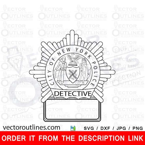 NYPD Detective Police Badge svg dxf tool path for cnc Etsy