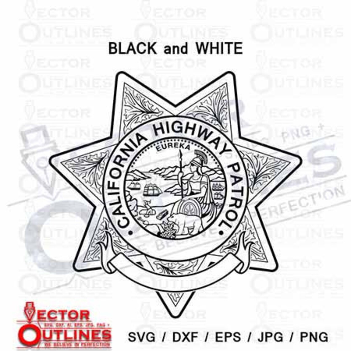 California Highway Patrol Officer editable blank police badge | Etsy