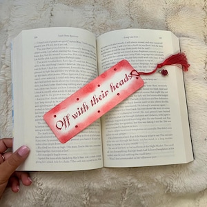 Off with their heads bookmark | queen of hearts phrases | Alice in wonderland quotes bookmarks