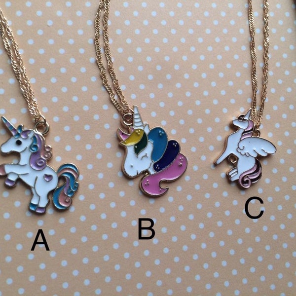 Unicorn necklace favors bracelet charm birthday girl jewelry kid name party favors toddler unicorn party my little pony enamel charm