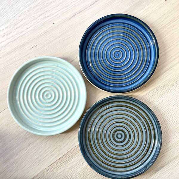 Handmade blue ceramic spoon rest, handmade mulit purpose dish for spoons chopsticks tea bags soap, LPM 12-9