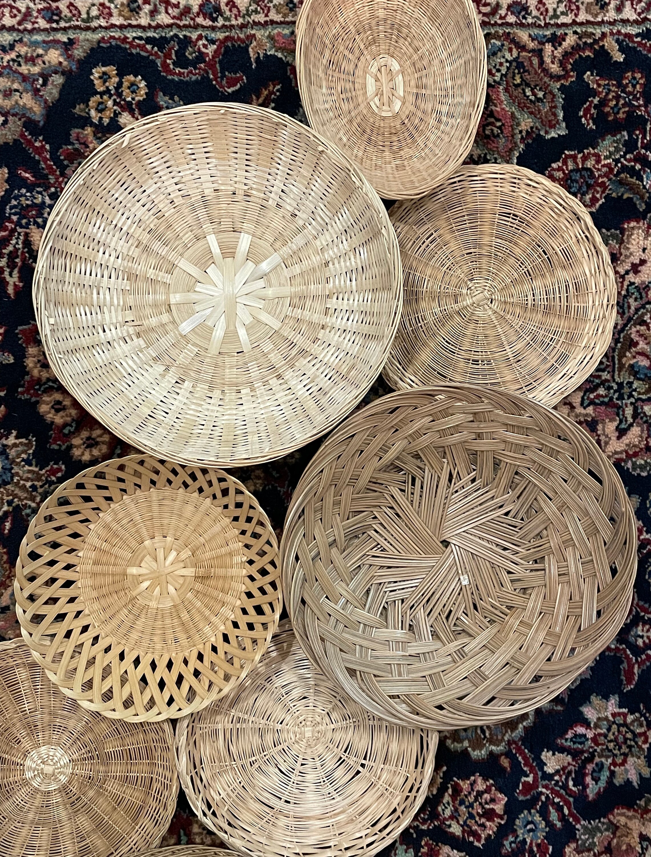 Set of 8 unique baskets for large basket wall vintage large Etsy