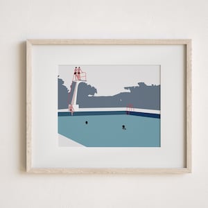 Art print SWIMMING POOL, Fine Art Giclée Print, Illustration Print, Modern Wall Art, Wallart, Poster