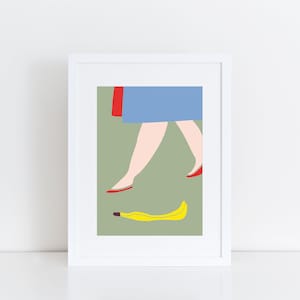Art Print WALK, Fine Art Giclée Print, Woman Illustration, Modern Wall Art, Mindfulness Wallart