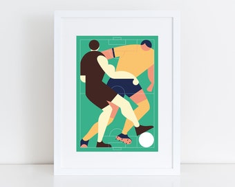 Art Print FOOTBALL, Fine Art Giclée Print, Illustration Print, Modern Wall Art, Wallart, Poster, Sports