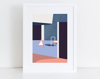 Art Print GÜTSCH, Fine Art Giclée Poster, Illustration Print, Modern Wall Art, Minimalism, Poster, Architecture