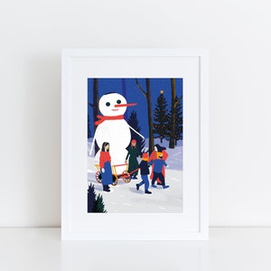 Art Print CHRISTMAS, Fine Art Giclée Poster, Illustration Print, Modern Wall Art, Minimalism, Poster