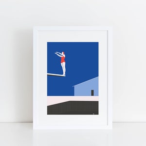 Art print JUMP, Fine Art Giclée Print, Illustration Print, Modern Wall Art, Wallart, Poster