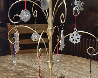 Tree Ornaments Snowflakes & Saint Nicholas Pewter over 2" tall