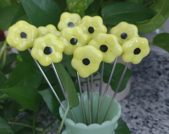 Flowers - Potted Plant Stakes Fused Glass Beads