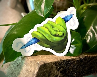 Green Tree Python stickers//Gemstone Reptile Keeper Stickers