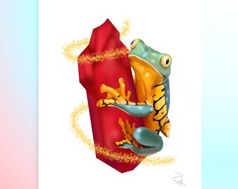 Tiger Leg Monkey Tree Frog Gemstone Art Print