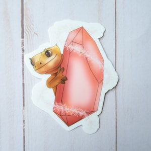 Edelsteen reptielenhouder stickers / kuifgekko