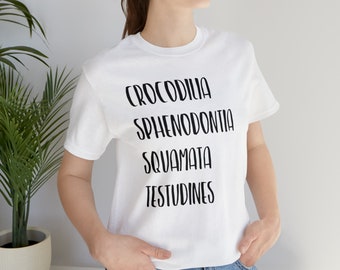Reptile Taxonomic Orders Tshirt // Unisex Jersey Short Sleeve Tee