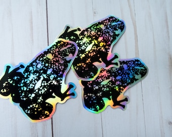 Poison Dart Frog Rainbow Holographic Stickers