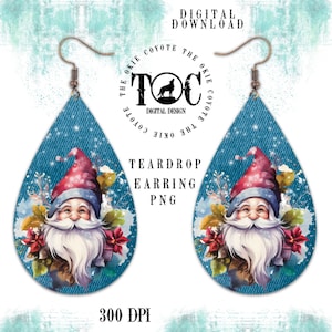 Christmas Teardrop Earring Sublimation Design (Digital Download)